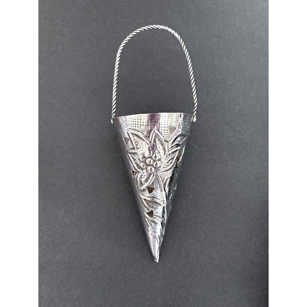 Restoration Hardware Silver Plated Tussie Mussie Bouquet Holder